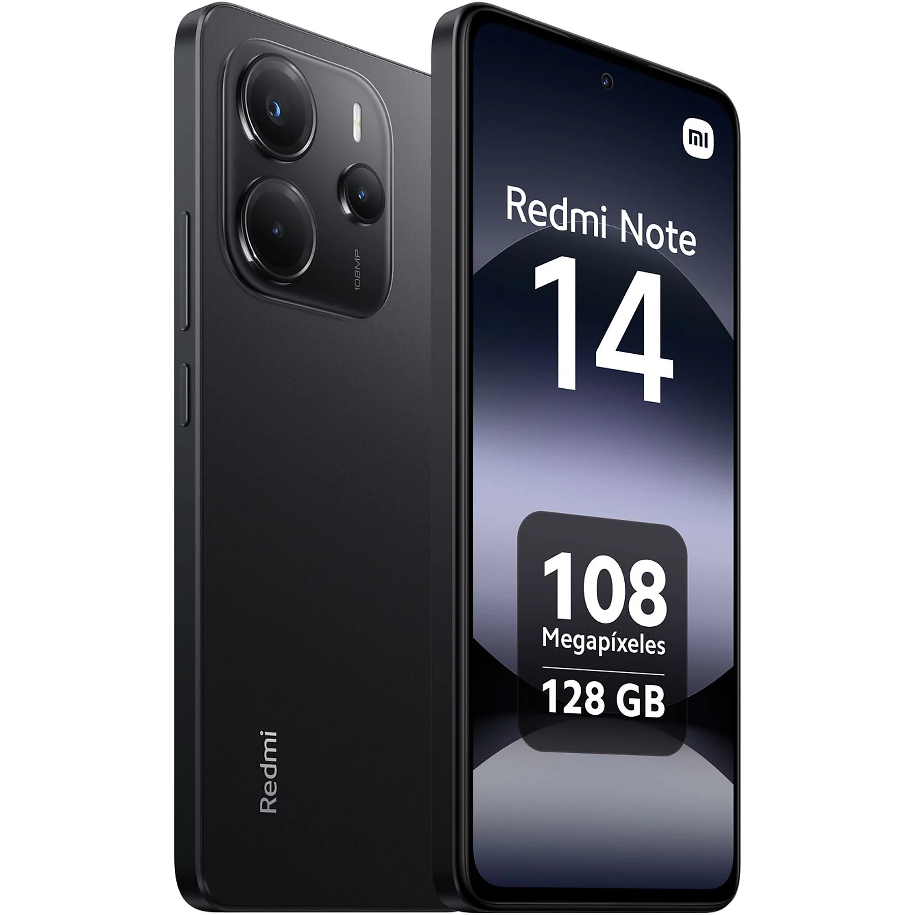 Móvil - Xiaomi Redmi Note 14, Negro medianoche, 128 GB, 6 GB RAM, 6.67
